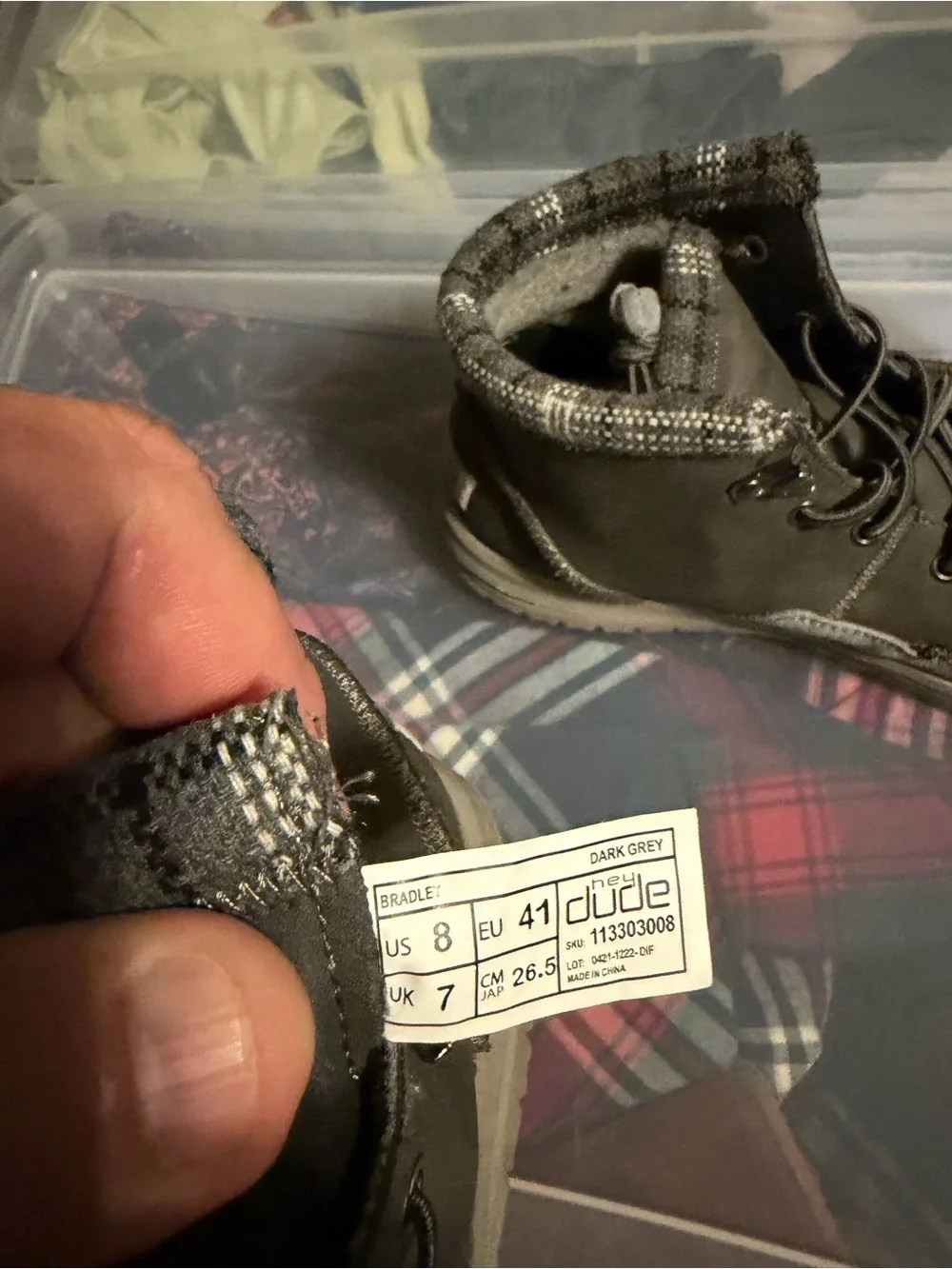 Hey Dude Black Chukka Lace-Up Boots with Knit Collar